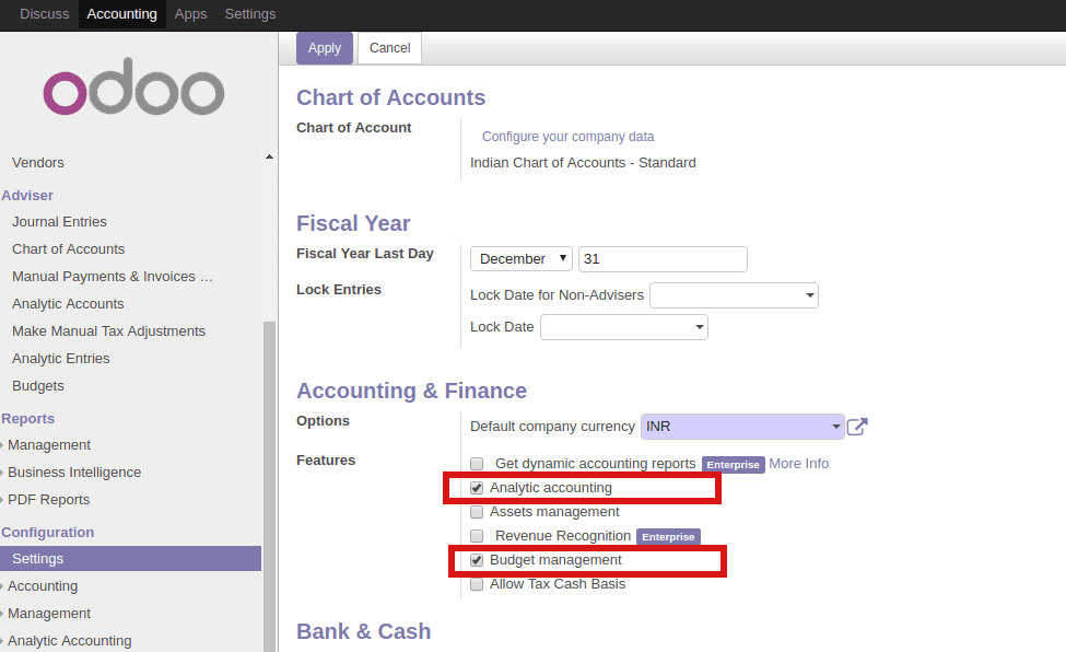 budget management in odoo budget management
