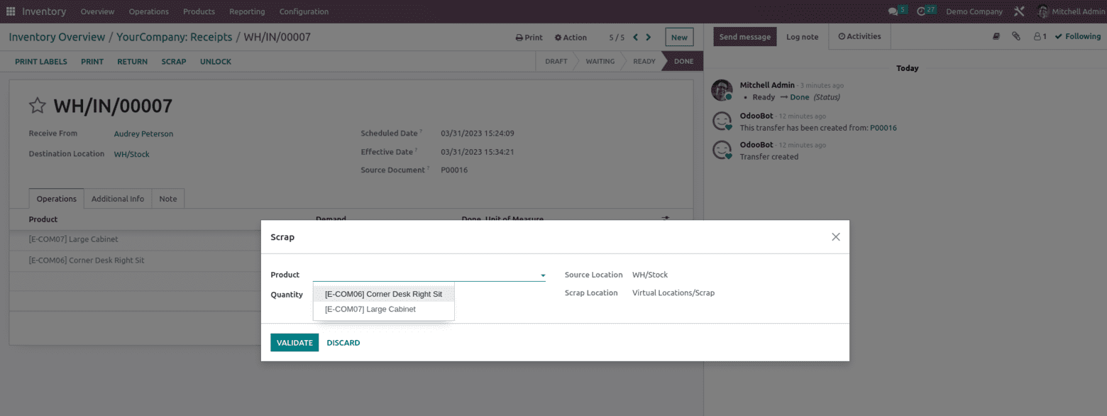 How Scraping Affects the Inventory Value in Odoo 16-cybrosys