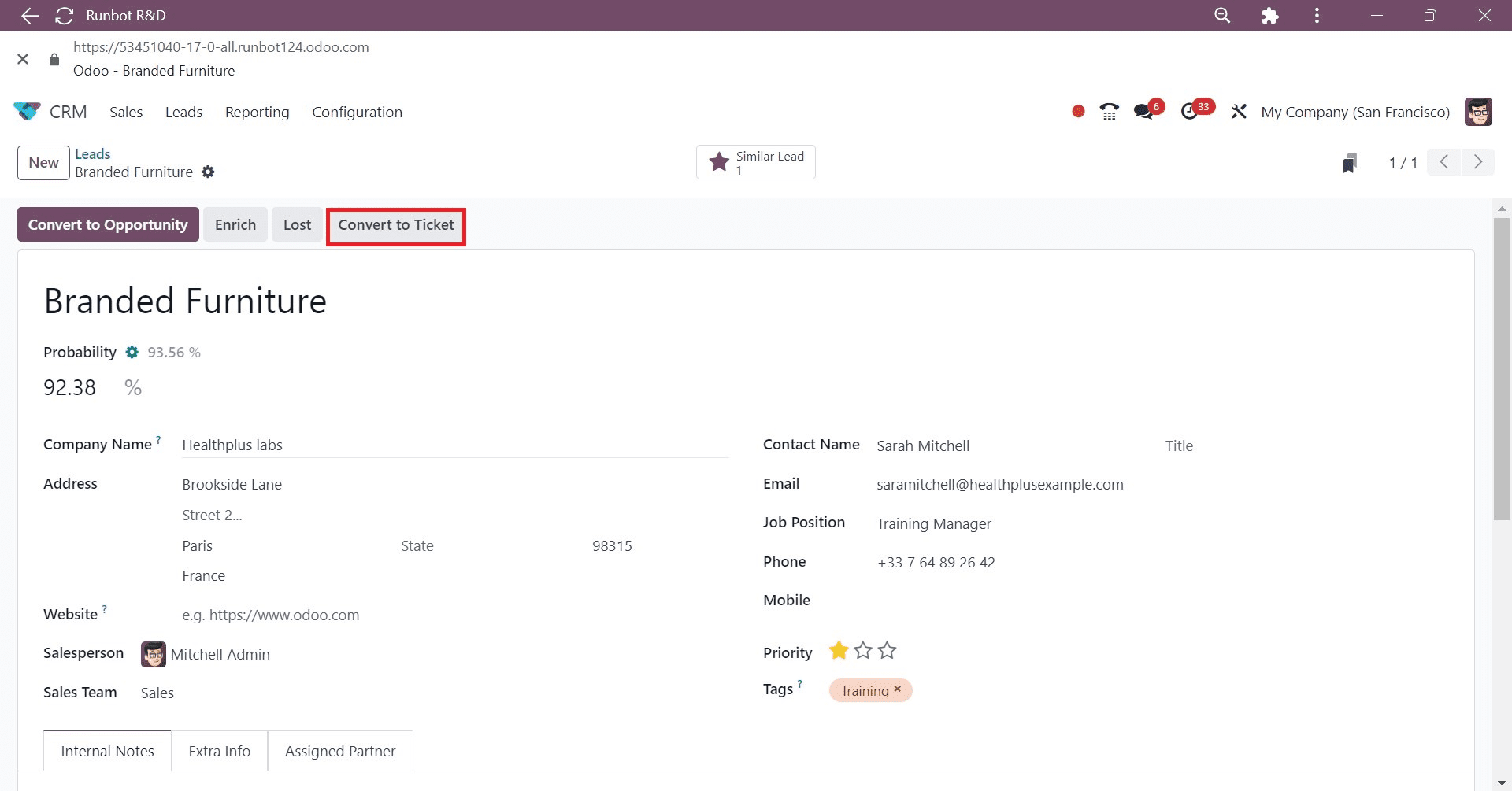 How to Convert Leads Into Tickets Using Odoo 17 CRM-cybrosys