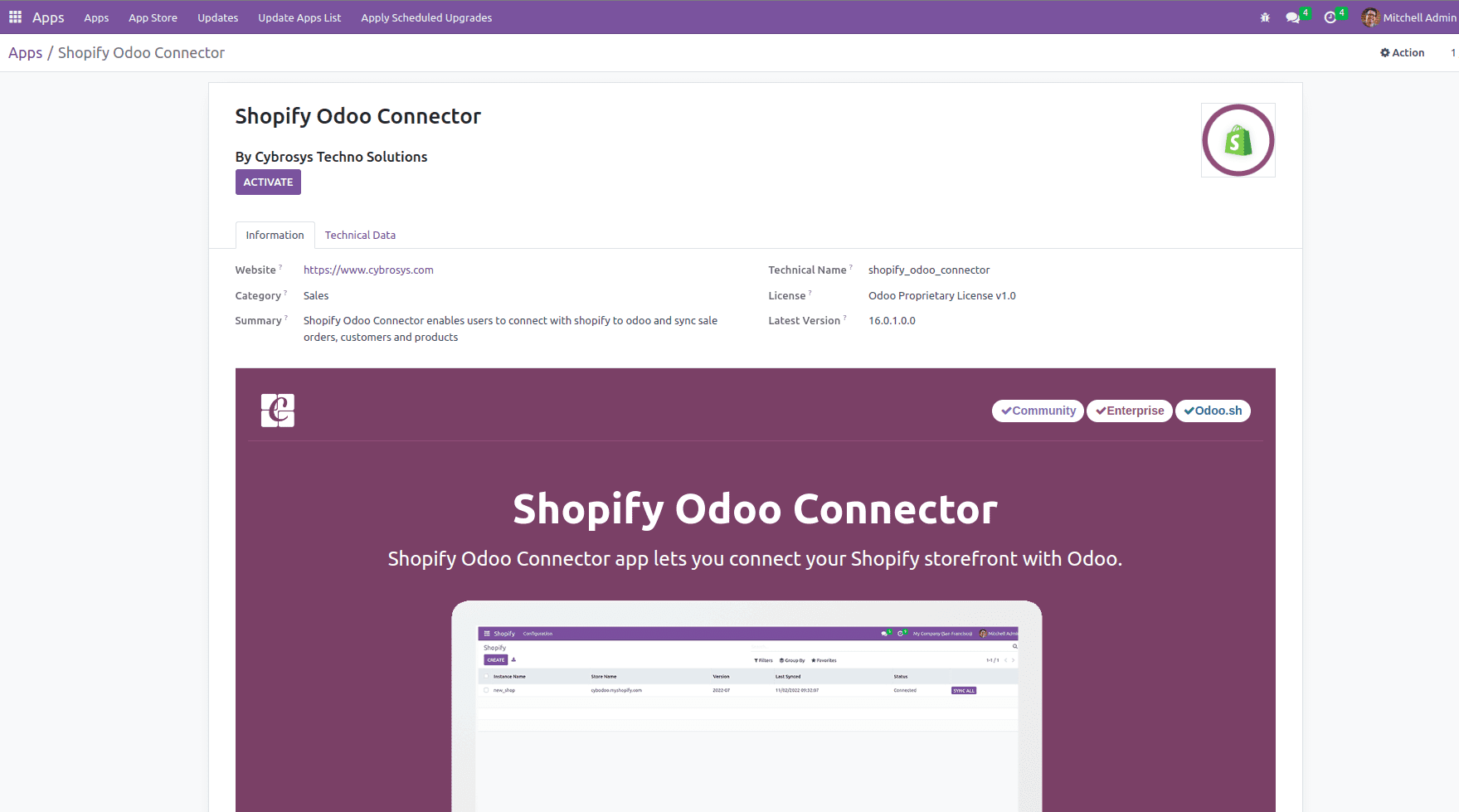 How to Integrate Odoo 16 ERP With Shopify App-cybrosys