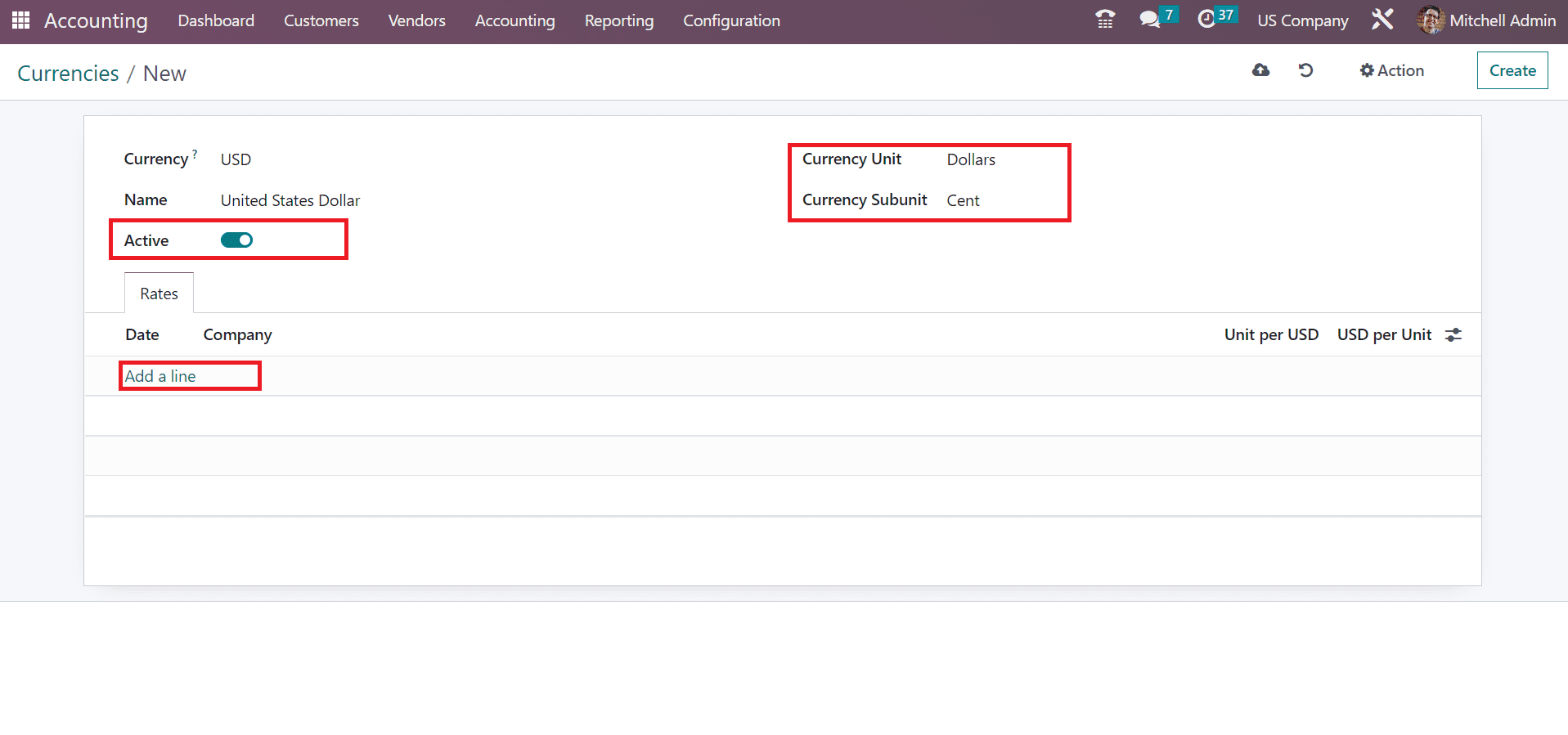 How to Set USD Currency within Odoo 16 Accounting Module?-cybrosys