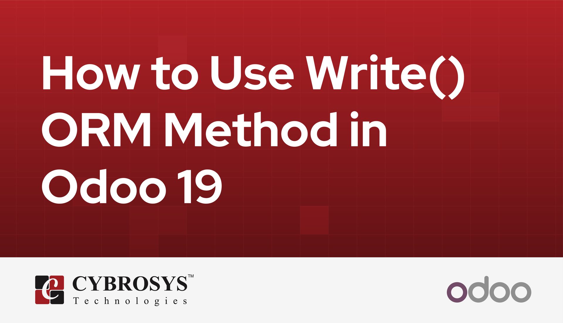 How to Use Write() ORM Method in Odoo 19