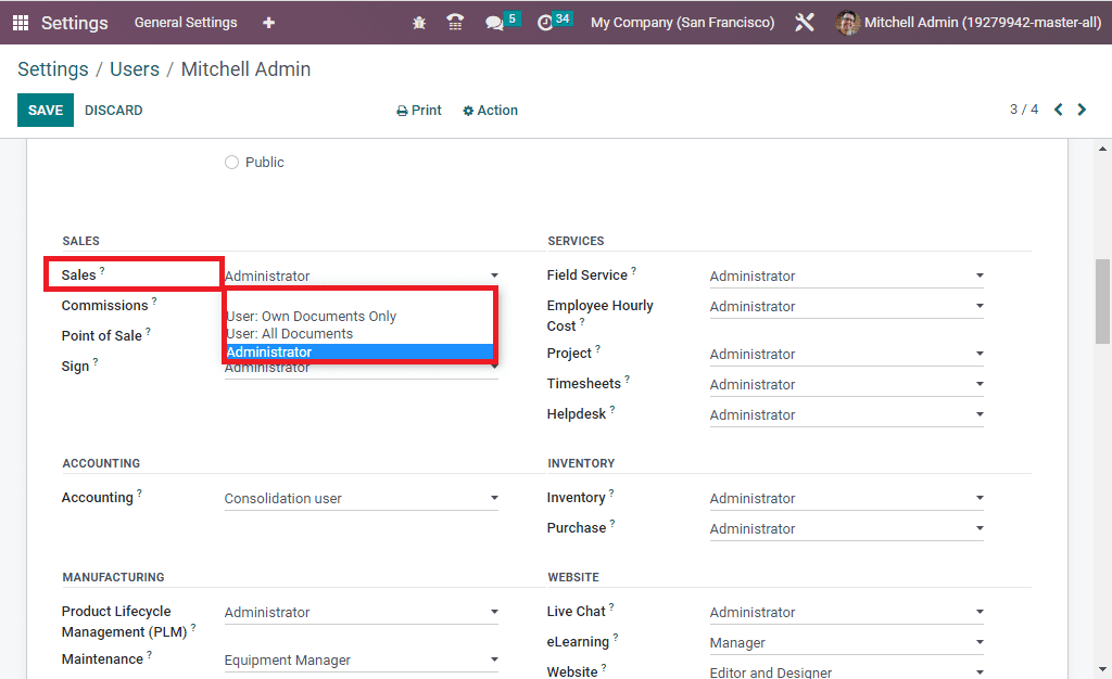 What Are the Access Rights Available in the Odoo 16 CRM-cybrosys